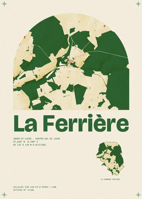 Affiche de La Ferrière, calculée par 123-fr d'après l'IGN