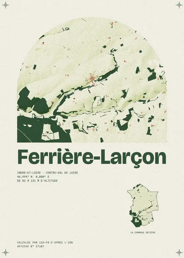 Affiche de Ferrière-Larçon, calculée par 123-fr d'après l'IGN