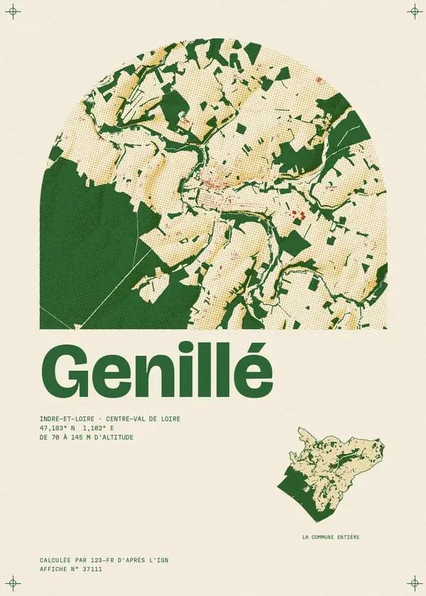Affiche de Genillé, calculée par 123-fr d'après l'IGN