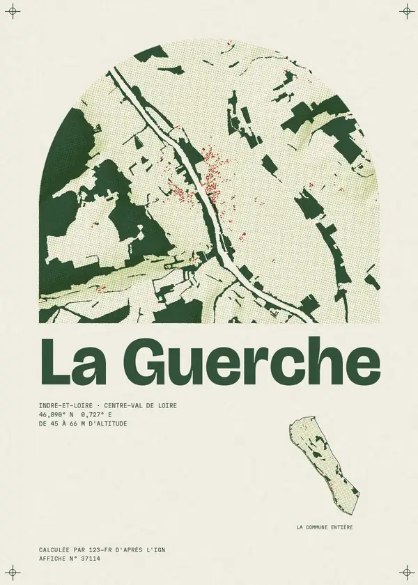 Affiche de La Guerche, calculée par 123-fr d'après l'IGN
