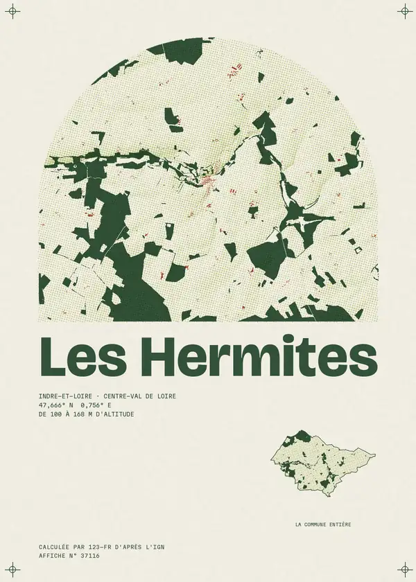 Affiche de Les Hermites, calculée par 123-fr d'après l'IGN