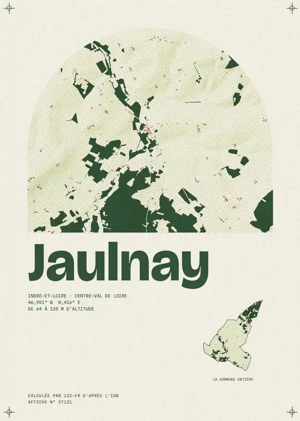 Affiche de Jaulnay, calculée par 123-fr d'après l'IGN