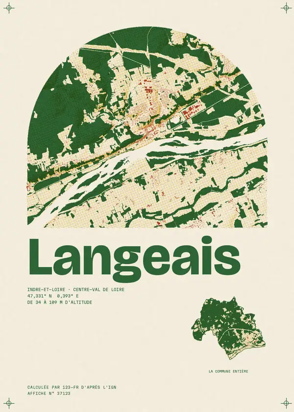 Affiche de Langeais, calculée par 123-fr d'après l'IGN