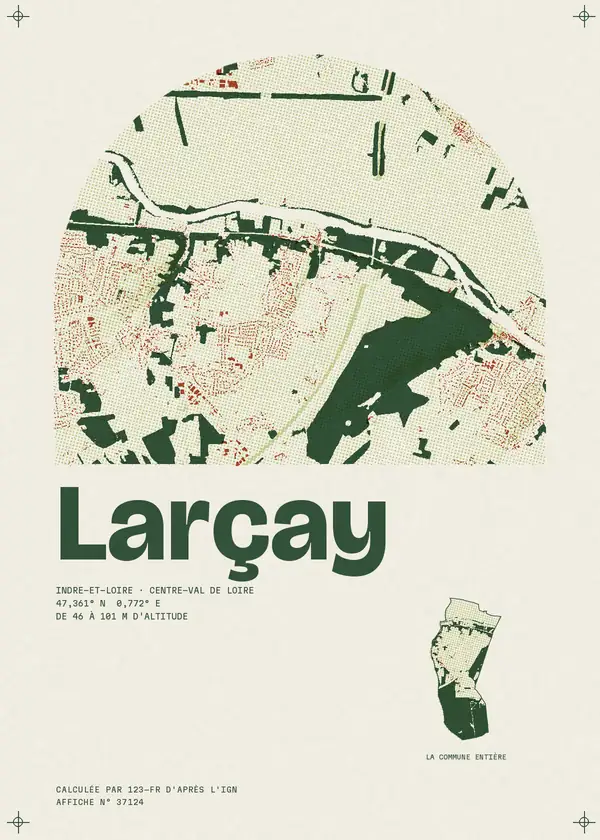 Affiche de Larçay, calculée par 123-fr d'après l'IGN