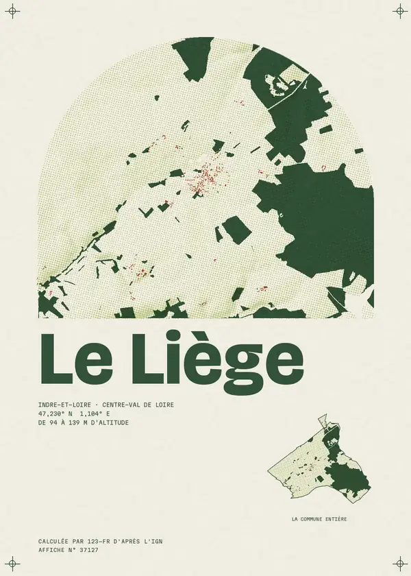 Affiche de Le Liège, calculée par 123-fr d'après l'IGN