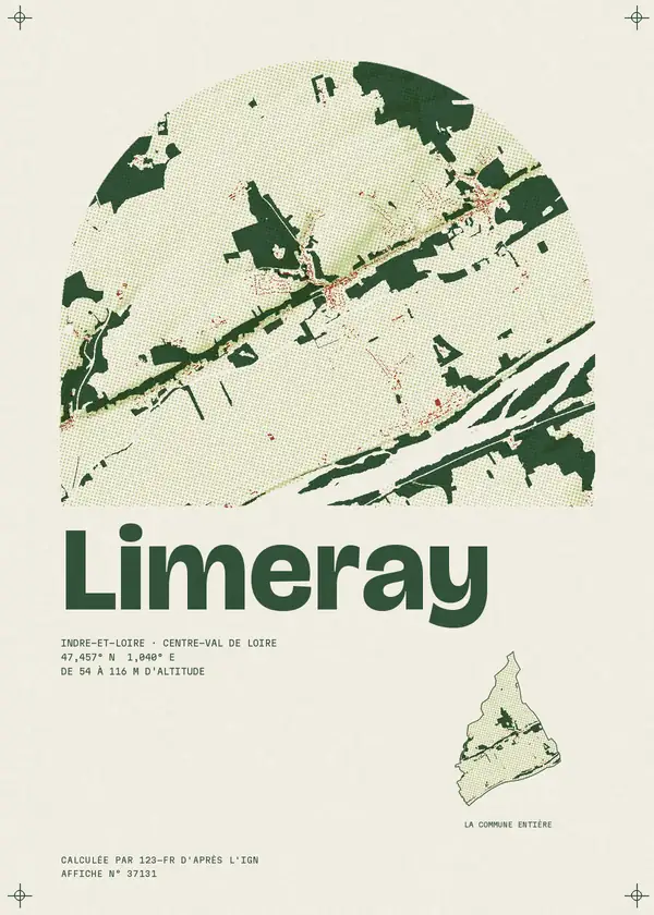 Affiche de Limeray, calculée par 123-fr d'après l'IGN