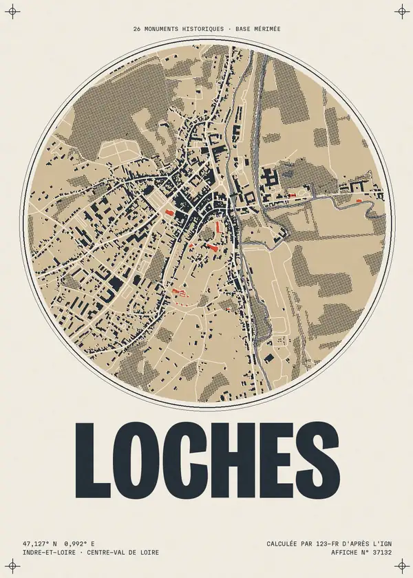 Affiche de Loches, calculée par 123-fr d'après l'IGN