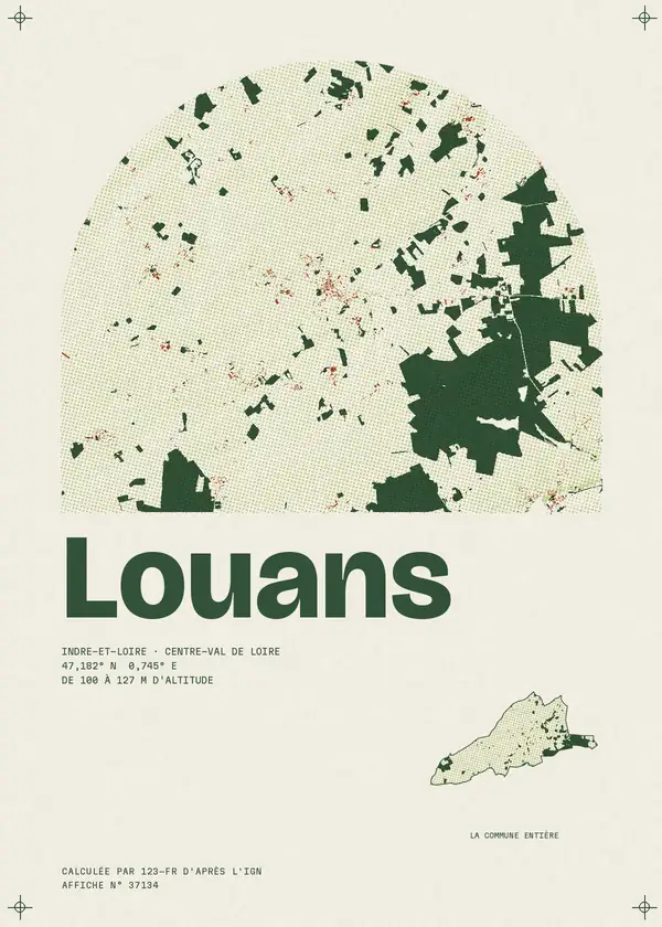 Affiche de Louans, calculée par 123-fr d'après l'IGN