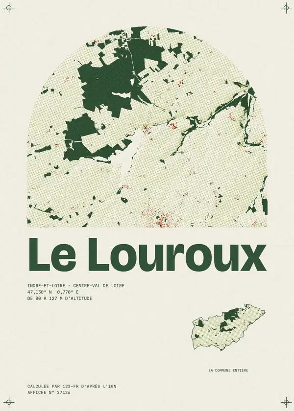 Affiche de Le Louroux, calculée par 123-fr d'après l'IGN