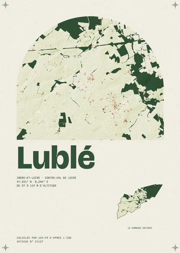 Affiche de Lublé, calculée par 123-fr d'après l'IGN