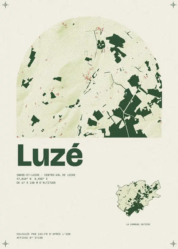 Affiche de Luzé, calculée par 123-fr d'après l'IGN
