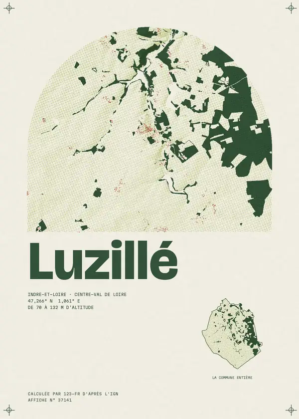 Affiche de Luzillé, calculée par 123-fr d'après l'IGN