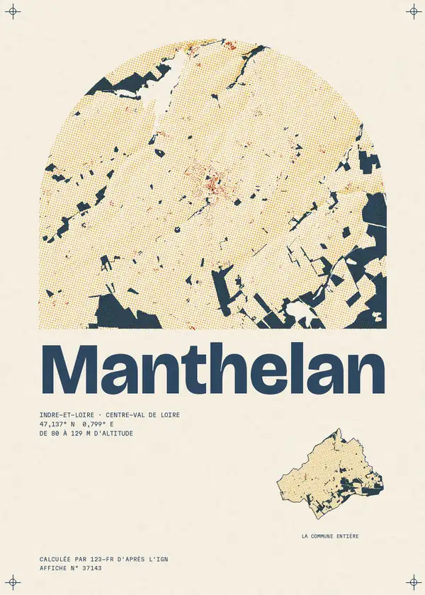 Affiche de Manthelan, calculée par 123-fr d'après l'IGN