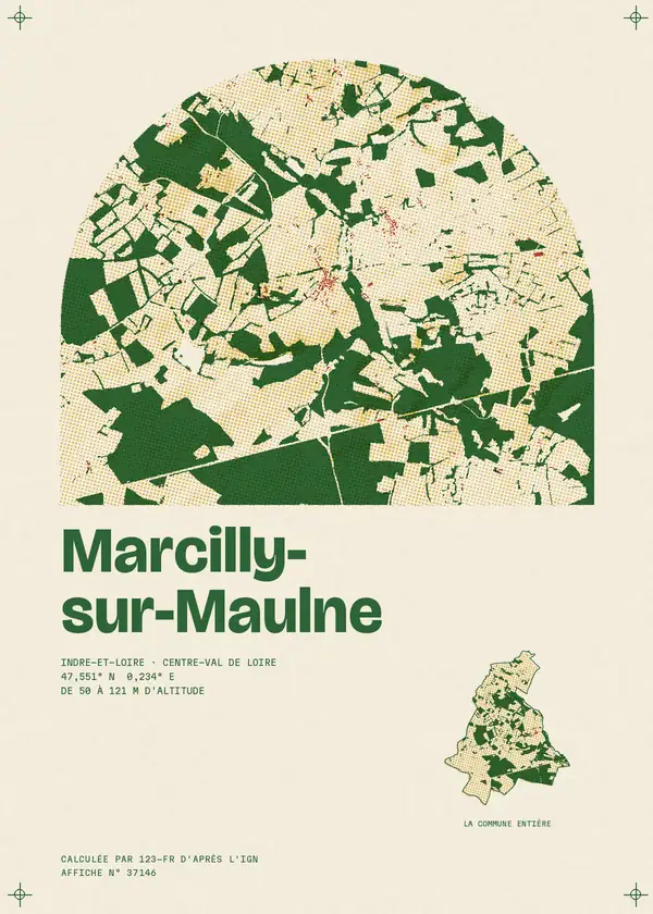Affiche de Marcilly-sur-Maulne, calculée par 123-fr d'après l'IGN