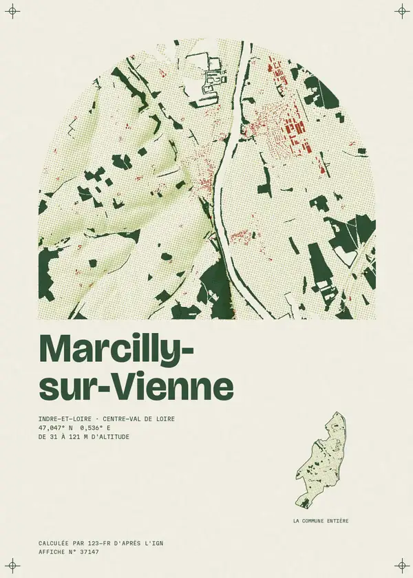 Affiche de Marcilly-sur-Vienne, calculée par 123-fr d'après l'IGN