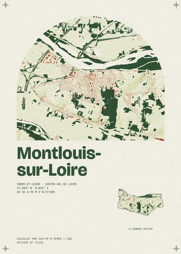Affiche de Montlouis-sur-Loire, calculée par 123-fr d'après l'IGN