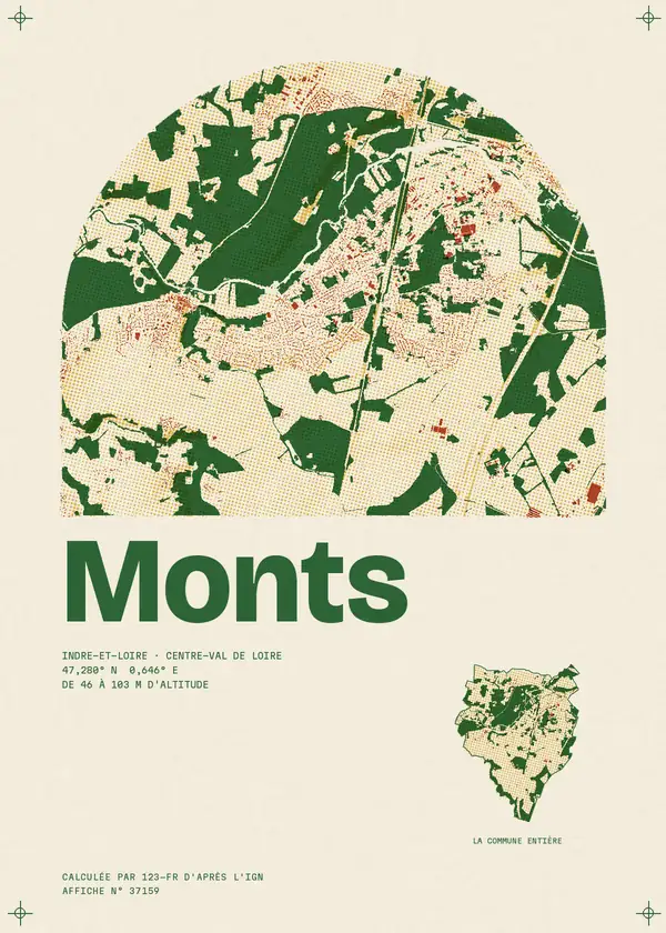 Affiche de Monts, calculée par 123-fr d'après l'IGN