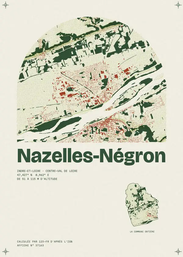 Affiche de Nazelles-Négron, calculée par 123-fr d'après l'IGN