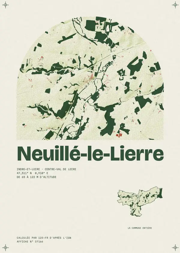 Affiche de Neuillé-le-Lierre, calculée par 123-fr d'après l'IGN