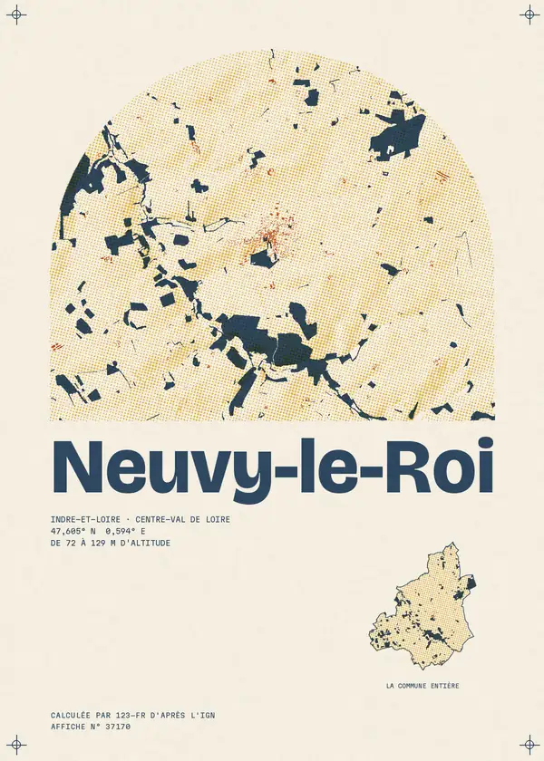 Affiche de Neuvy-le-Roi, calculée par 123-fr d'après l'IGN