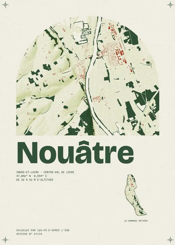 Affiche de Nouâtre, calculée par 123-fr d'après l'IGN