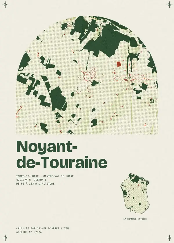 Affiche de Noyant-de-Touraine, calculée par 123-fr d'après l'IGN