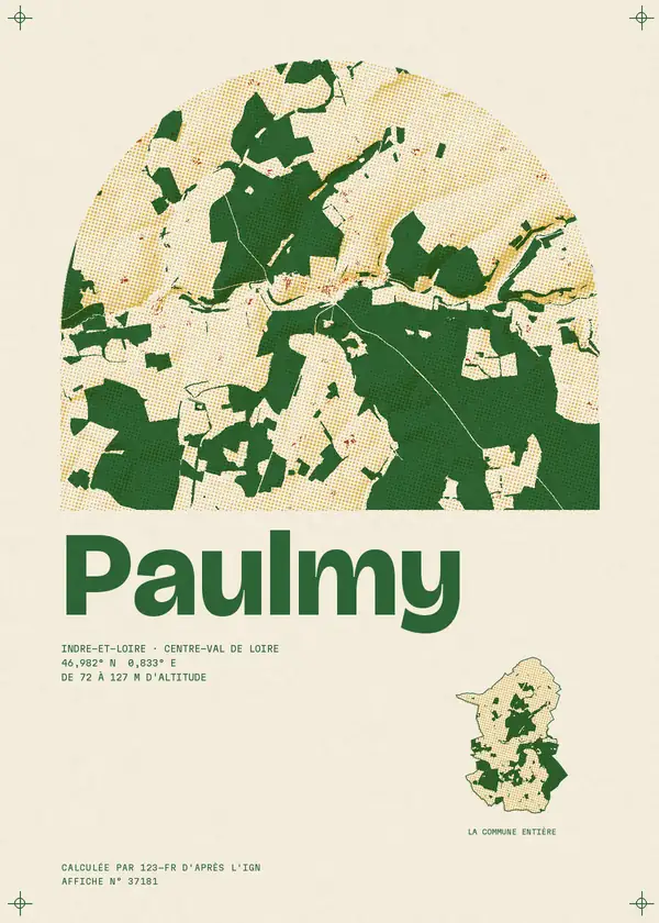 Affiche de Paulmy, calculée par 123-fr d'après l'IGN