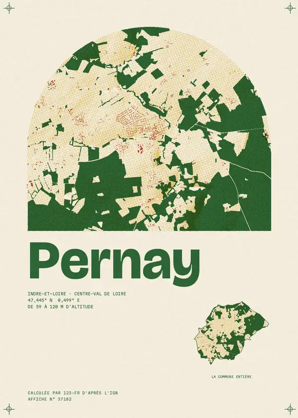 Affiche de Pernay, calculée par 123-fr d'après l'IGN