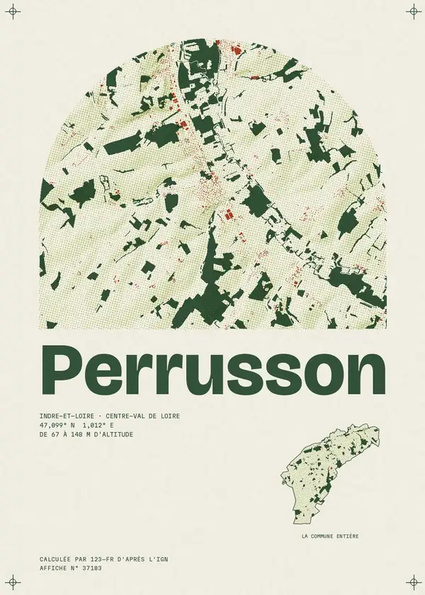 Affiche de Perrusson, calculée par 123-fr d'après l'IGN