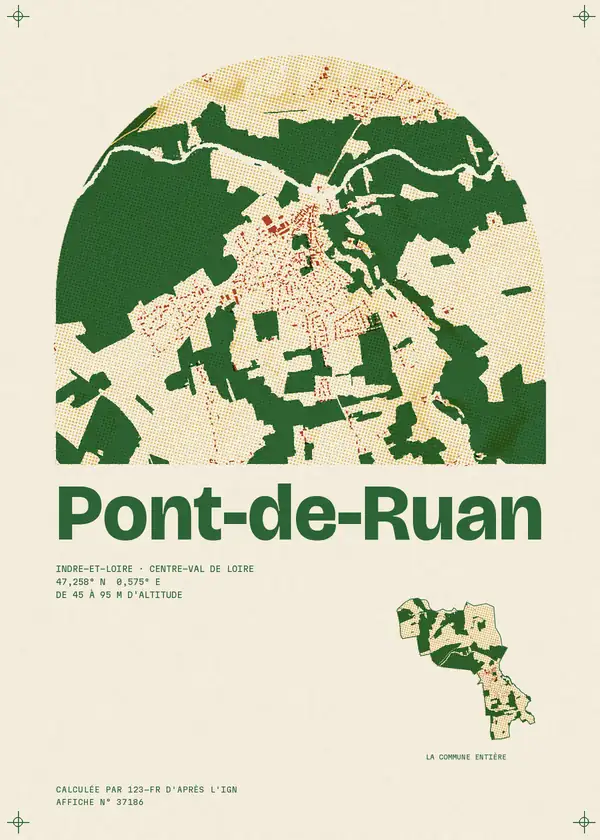 Affiche de Pont-de-Ruan, calculée par 123-fr d'après l'IGN