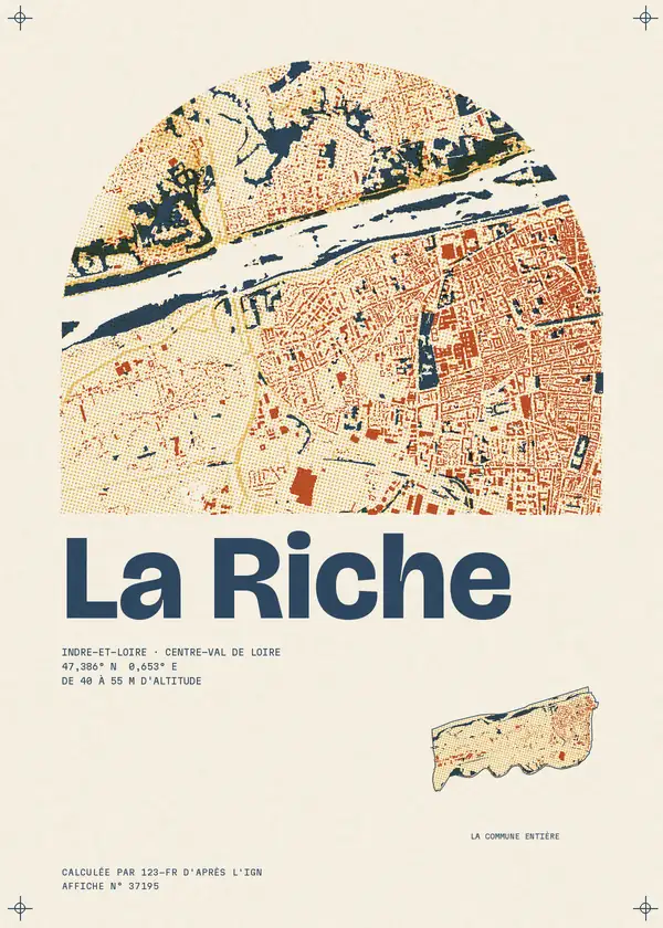 Affiche de La Riche, calculée par 123-fr d'après l'IGN