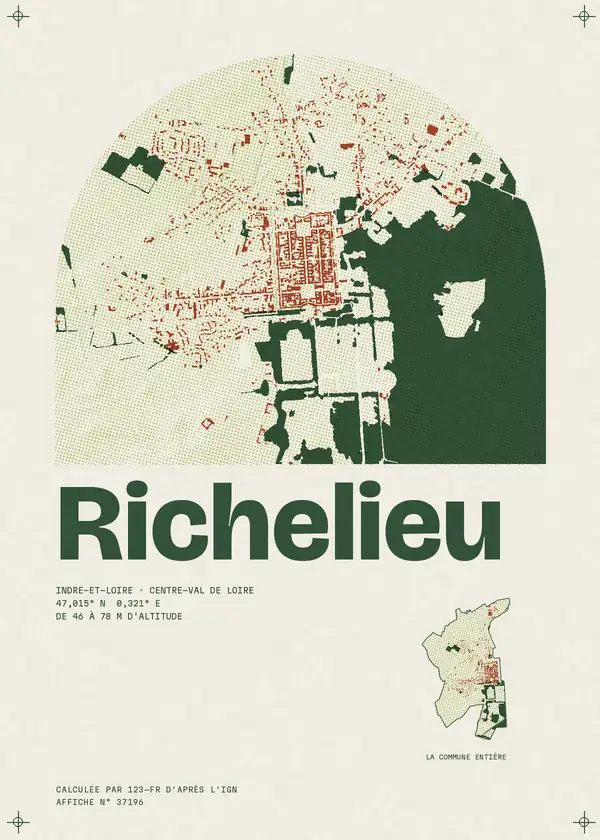 Affiche de Richelieu, calculée par 123-fr d'après l'IGN