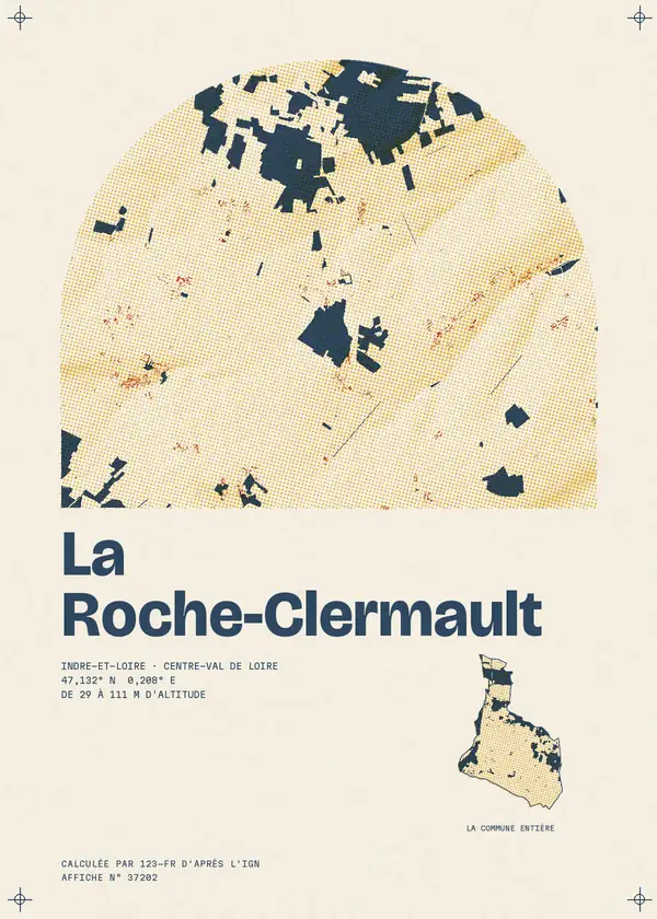Affiche de La Roche-Clermault, calculée par 123-fr d'après l'IGN