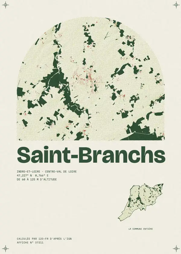 Affiche de Saint-Branchs, calculée par 123-fr d'après l'IGN