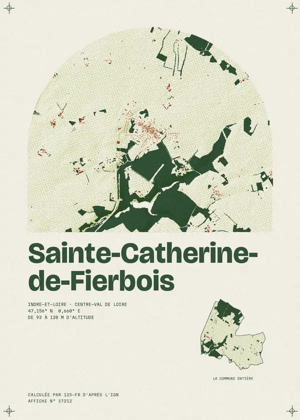 Affiche de Sainte-Catherine-de-Fierbois, calculée par 123-fr d'après l'IGN