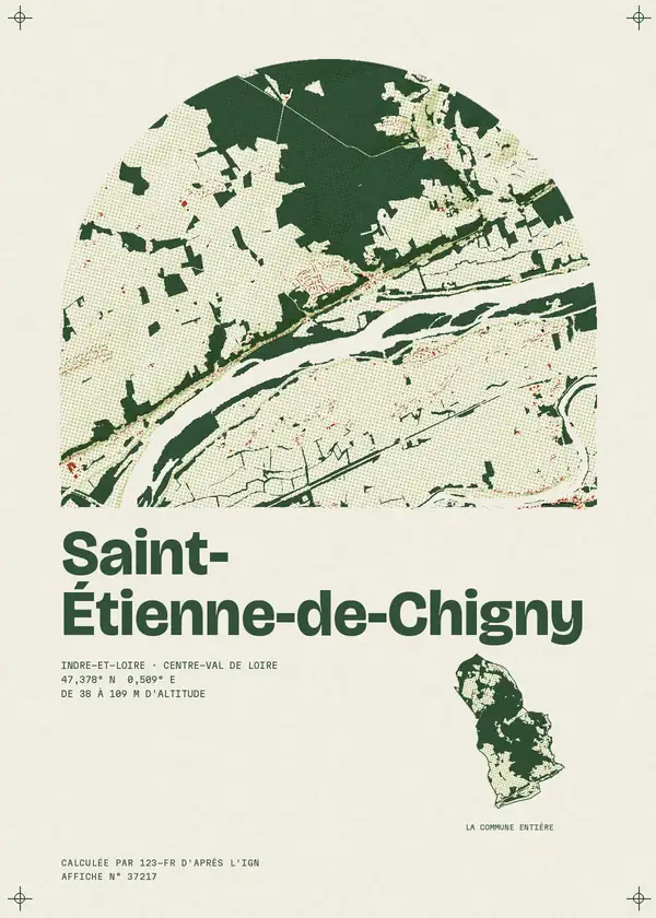 Affiche de Saint-Étienne-de-Chigny, calculée par 123-fr d'après l'IGN