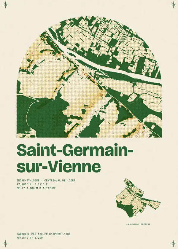 Affiche de Saint-Germain-sur-Vienne, calculée par 123-fr d'après l'IGN