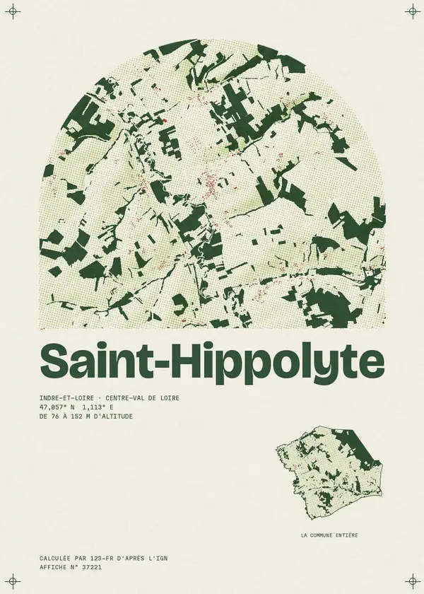 Affiche de Saint-Hippolyte, calculée par 123-fr d'après l'IGN
