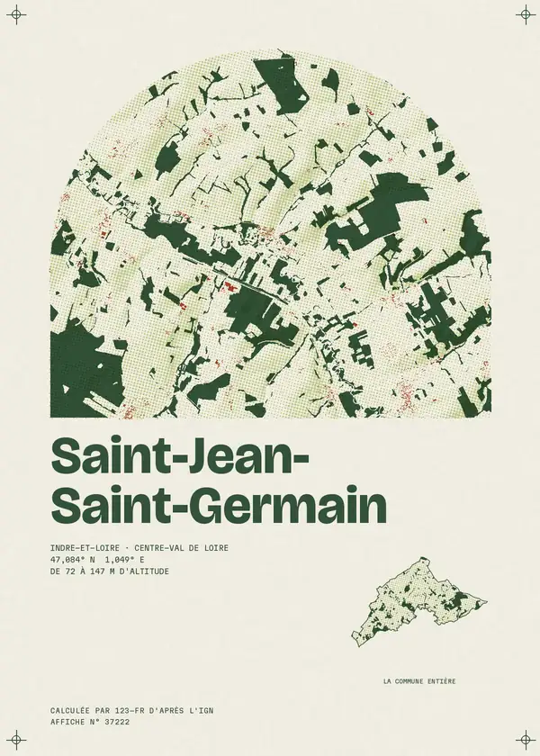 Affiche de Saint-Jean-Saint-Germain, calculée par 123-fr d'après l'IGN