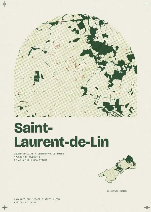 Affiche de Saint-Laurent-de-Lin, calculée par 123-fr d'après l'IGN