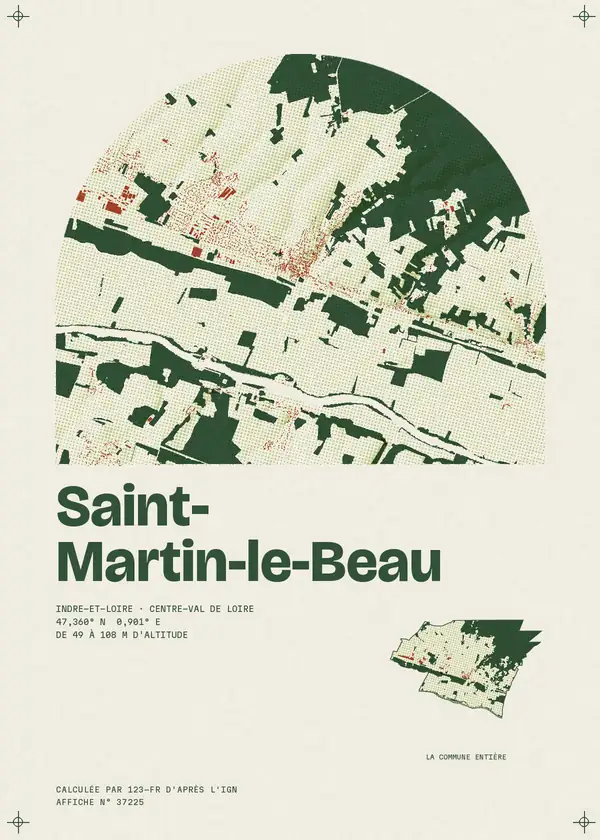 Affiche de Saint-Martin-le-Beau, calculée par 123-fr d'après l'IGN