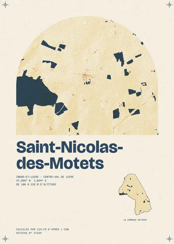 Affiche de Saint-Nicolas-des-Motets, calculée par 123-fr d'après l'IGN
