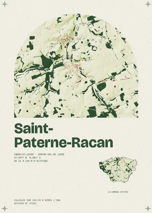 Affiche de Saint-Paterne-Racan, calculée par 123-fr d'après l'IGN