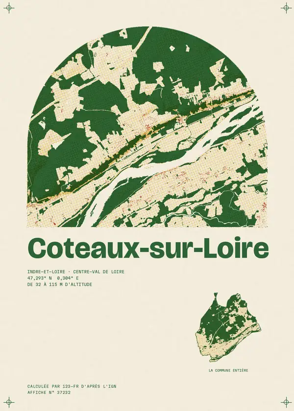 Affiche de Coteaux-sur-Loire, calculée par 123-fr d'après l'IGN
