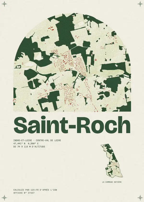 Affiche de Saint-Roch, calculée par 123-fr d'après l'IGN