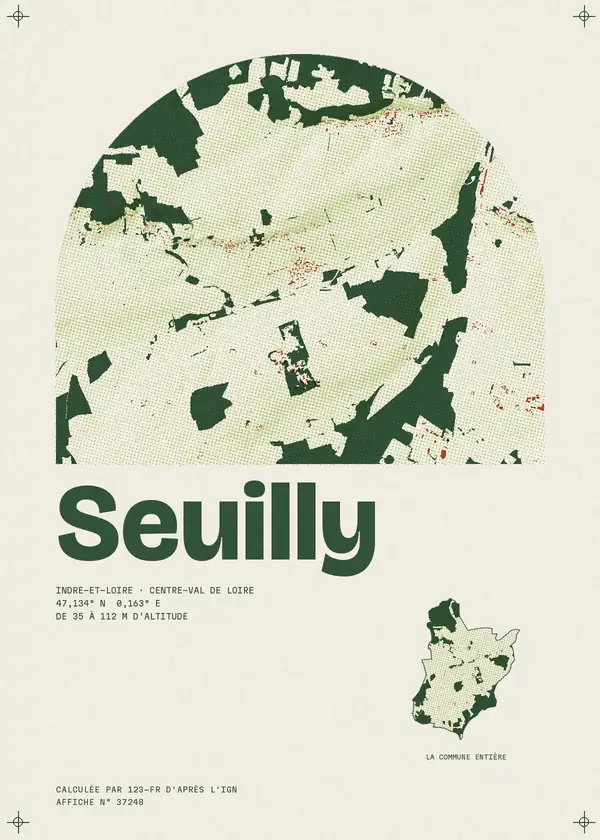Affiche de Seuilly, calculée par 123-fr d'après l'IGN