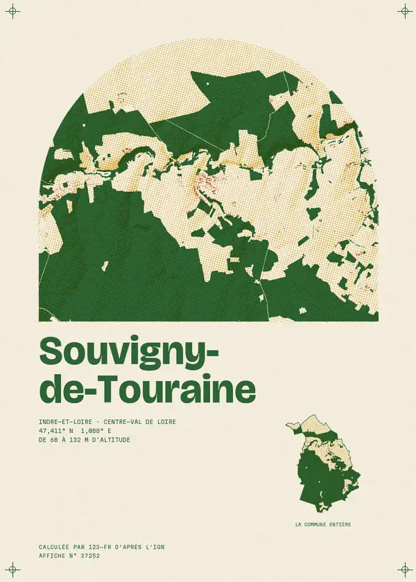Affiche de Souvigny-de-Touraine, calculée par 123-fr d'après l'IGN