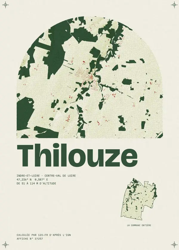 Affiche de Thilouze, calculée par 123-fr d'après l'IGN
