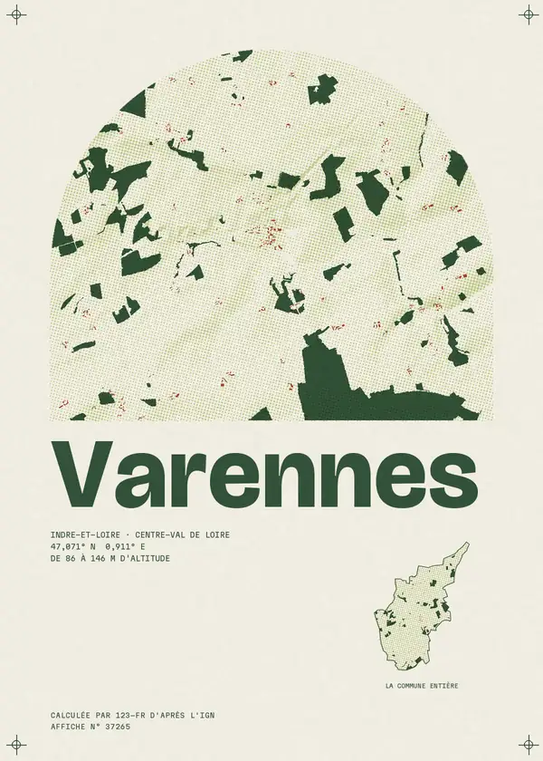 Affiche de Varennes, calculée par 123-fr d'après l'IGN