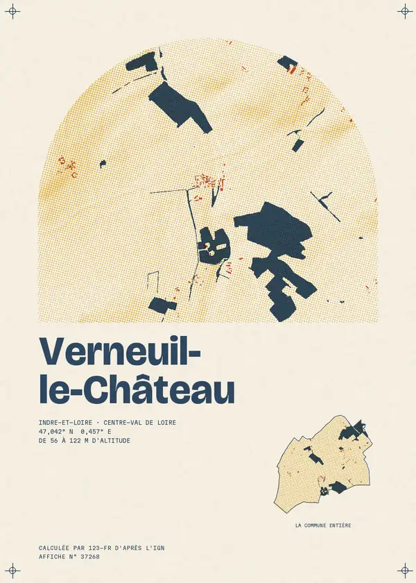 Affiche de Verneuil-le-Château, calculée par 123-fr d'après l'IGN